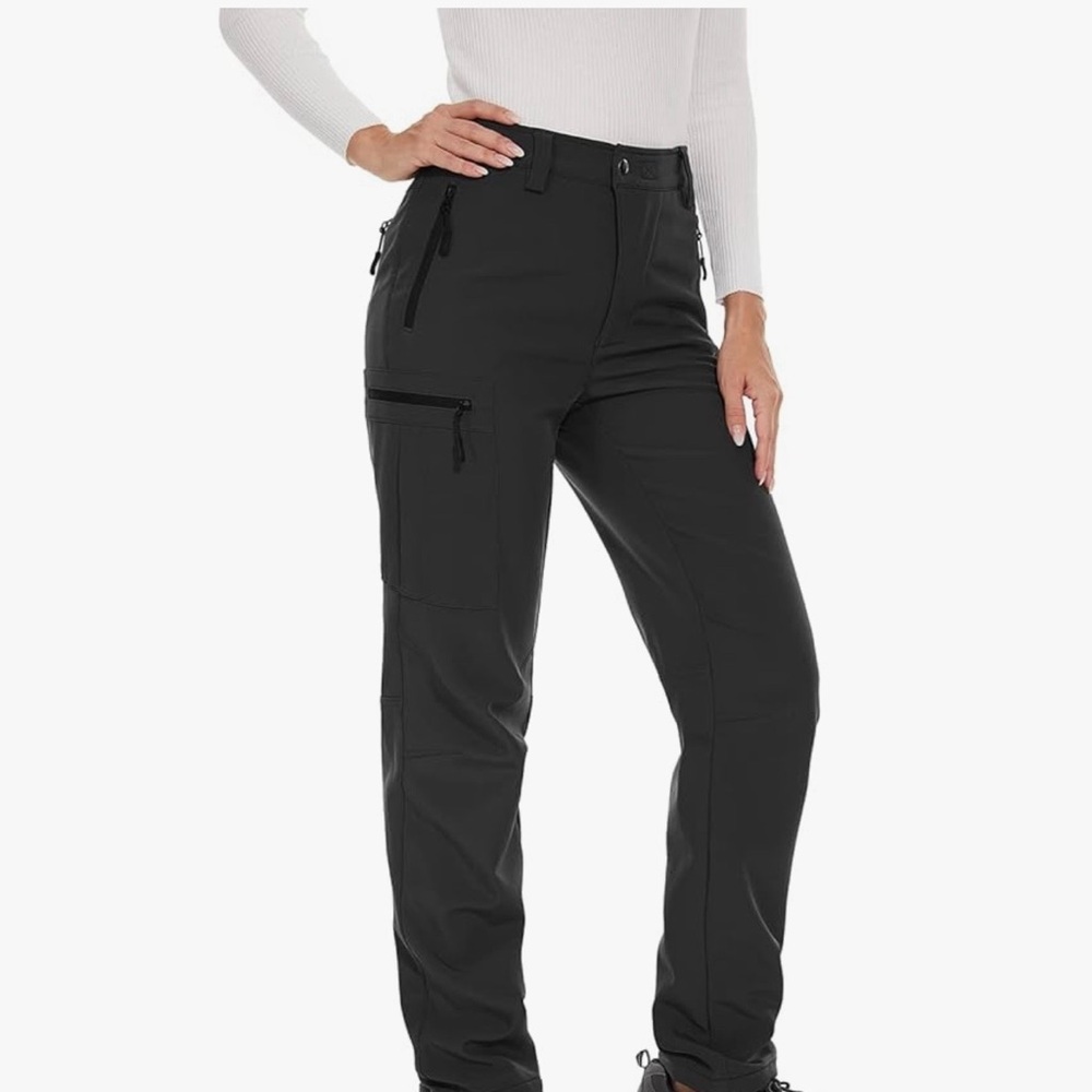 🏔️ Gouxry Women’s Fleece Lined Waterproof Snow Ski Pants XL